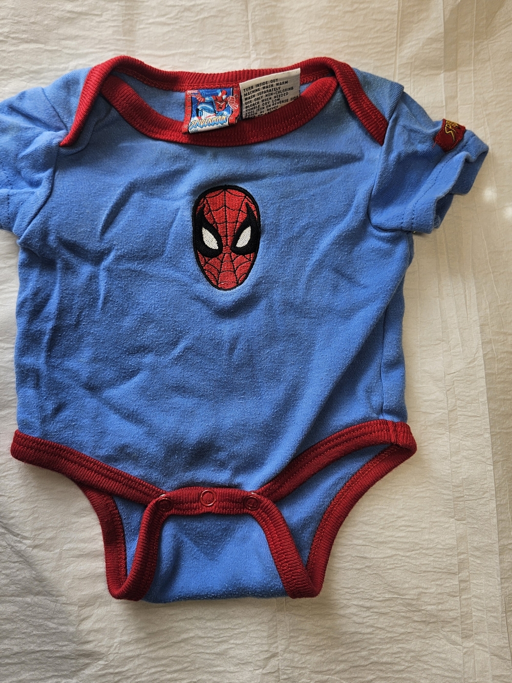 Spider-Man Blue & Red Baby One Piece